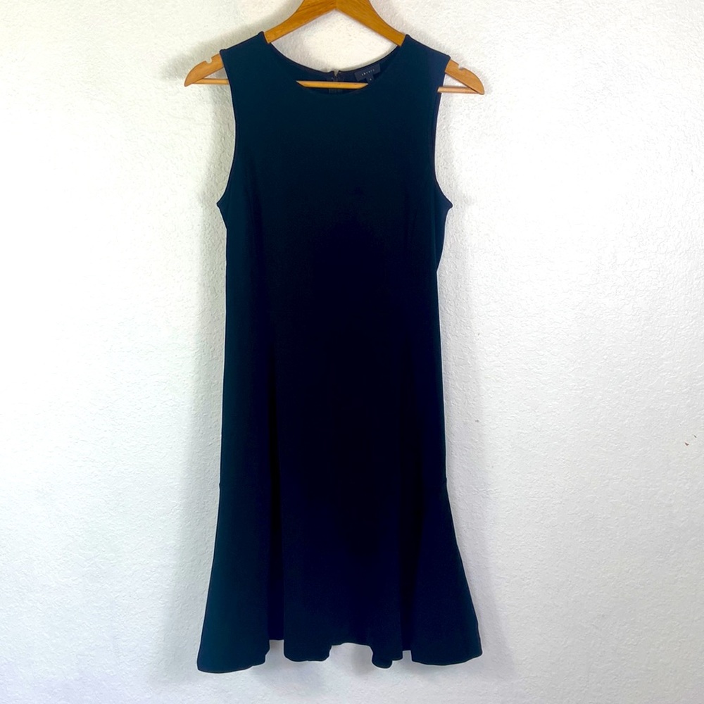 Euc Theory black sleeveless a-line flouncy skirt dress 6